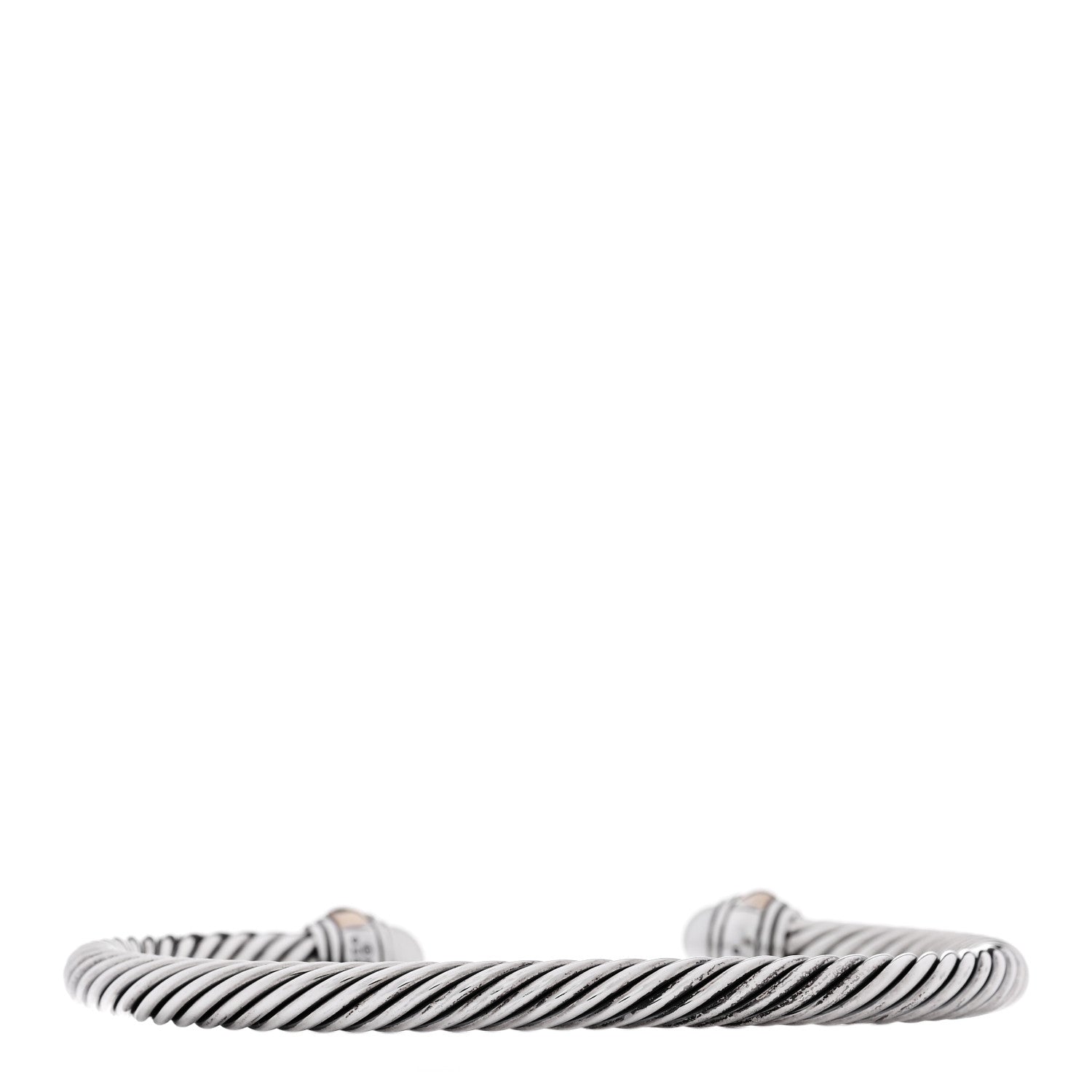 David Yurman Sterling Silver 14K Yellow Gold Cultured Pearl 5mm Cable Classics Petite Color Bracelet 2 of 3