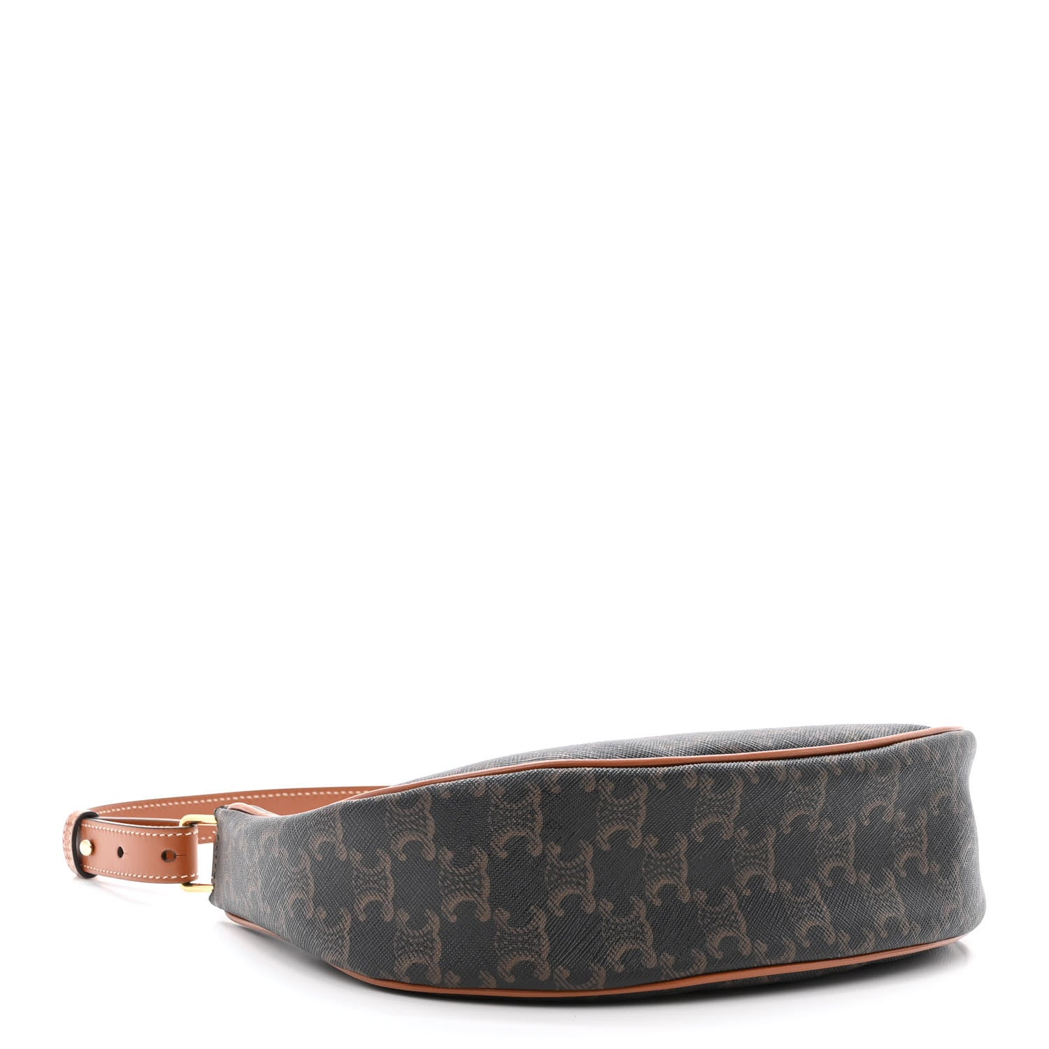 Celine Triomphe Canvas Calfskin Ava Shoulder Bag Tan 4 of 10
