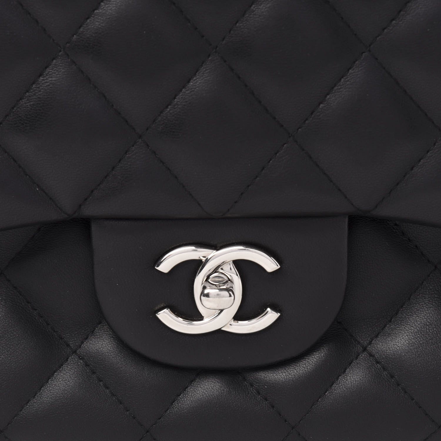 Chanel Lambskin Quilted Jumbo Double Flap Black 10 of 11