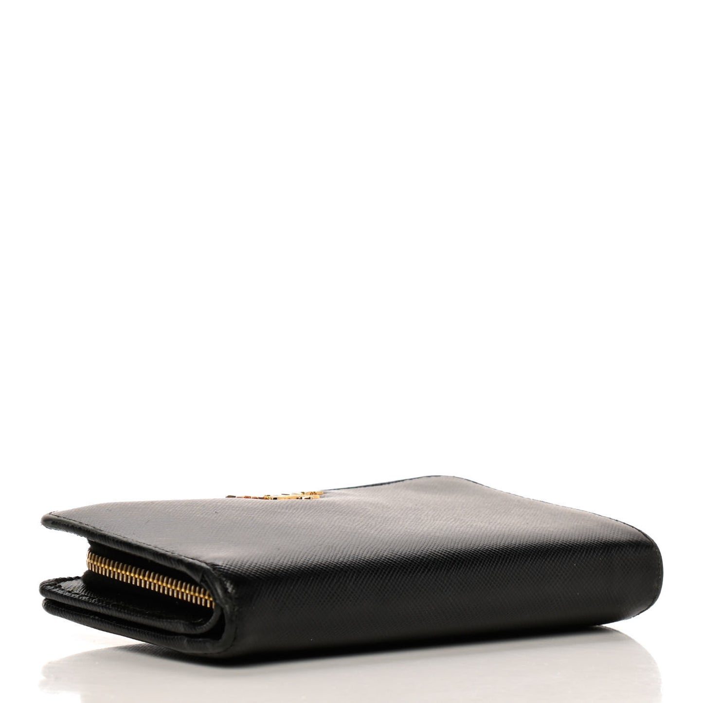 Saffiano Metal Compact Wallet Black