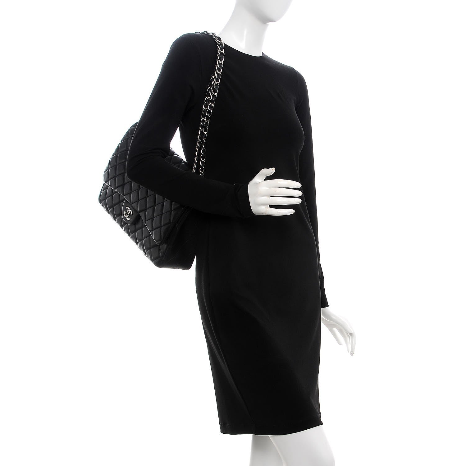 Chanel Lambskin Quilted Maxi Single Flap Black 5 of 10