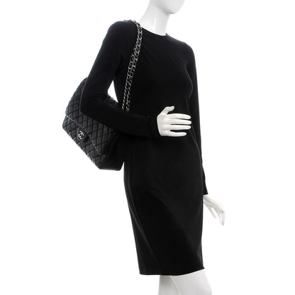 Chanel Lambskin Quilted Maxi Single Flap Black 5 of 10