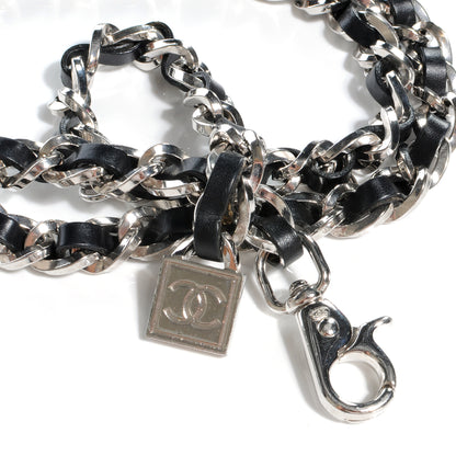 Chanel Leather Silver Chain Link Belt Black 4 of 5