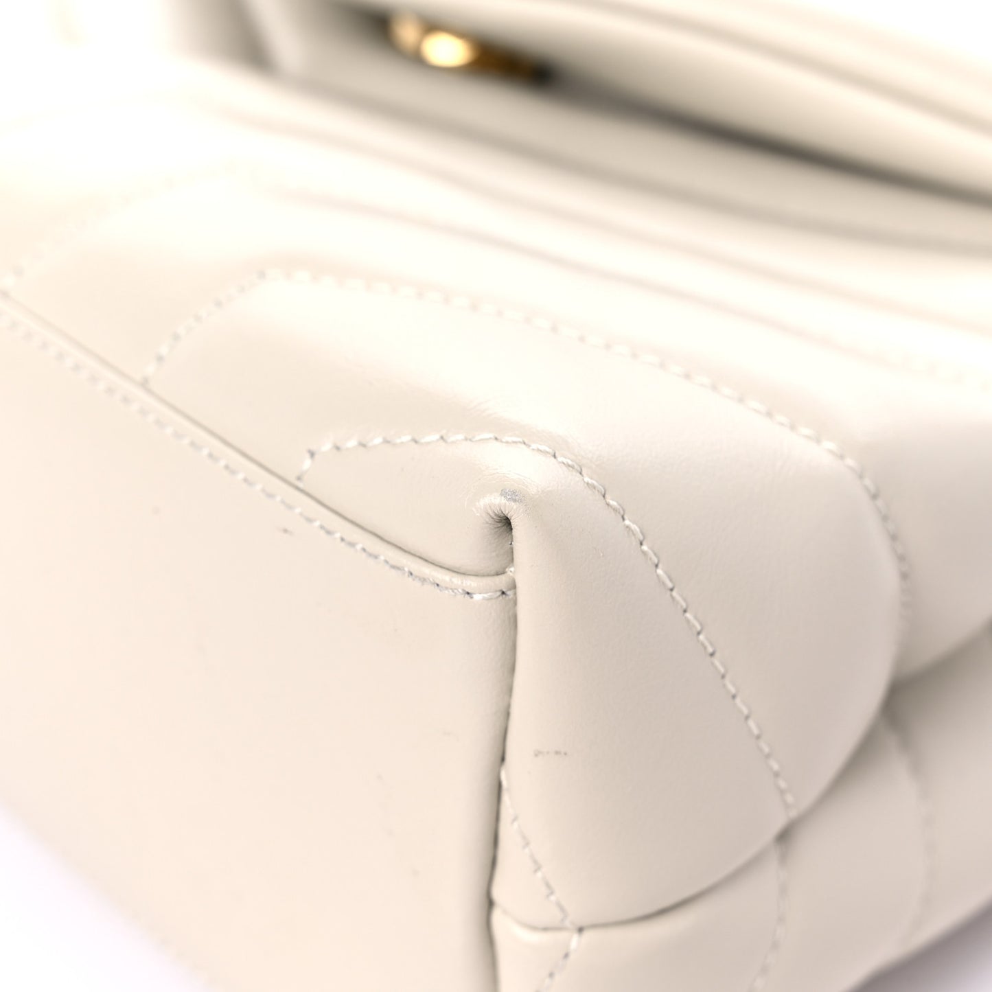 Calfskin Y Quilted Monogram Small Loulou Chain Satchel Ivory