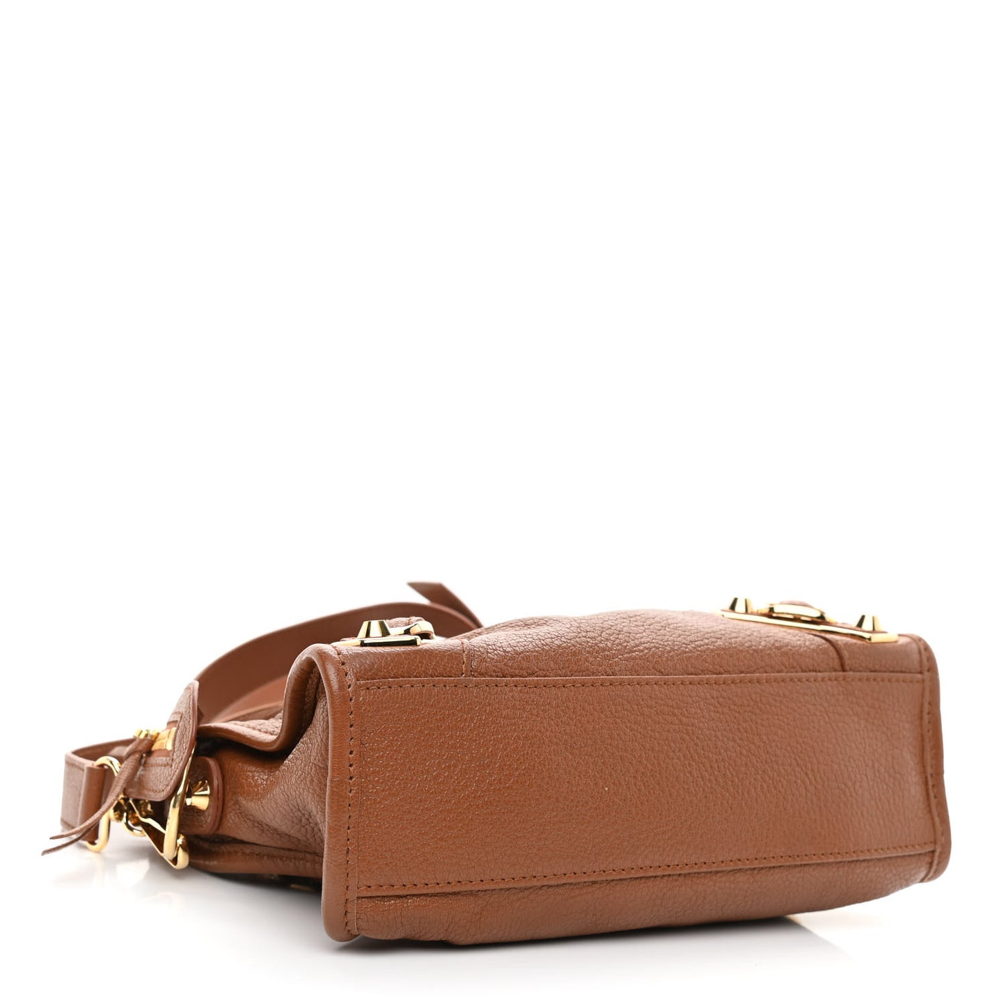 Agneau Classic Gold Hardware Mini City Marron Cognac