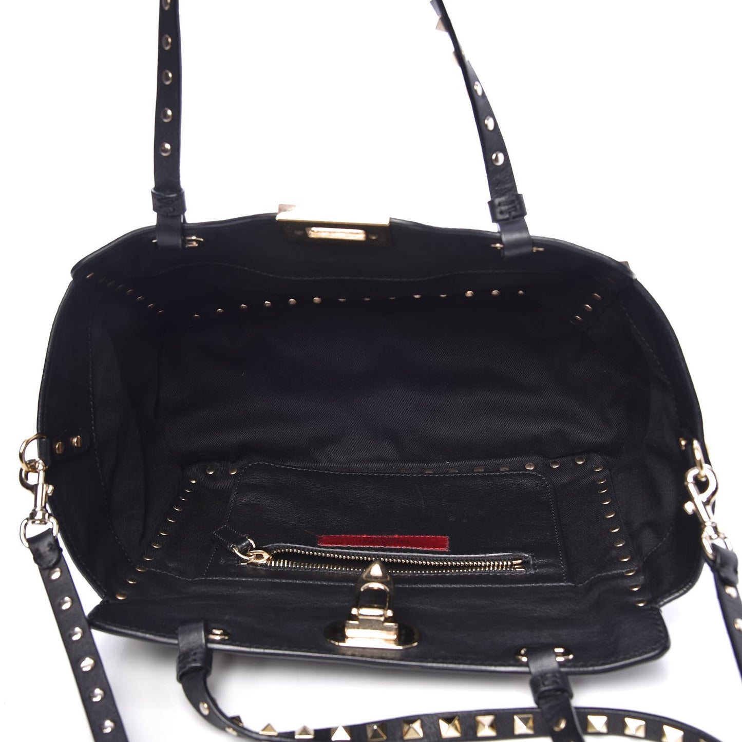 Vitello Small Rockstud Tote Black