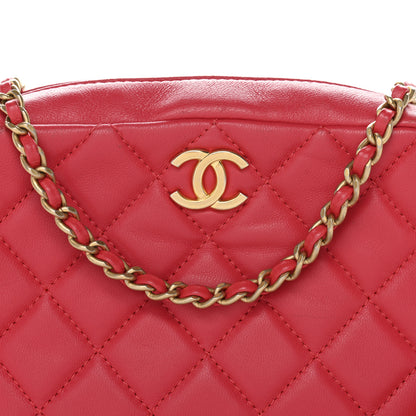 Chanel Lambskin Quilted CC Pearl Crush Camera Case Red 8 of 12
