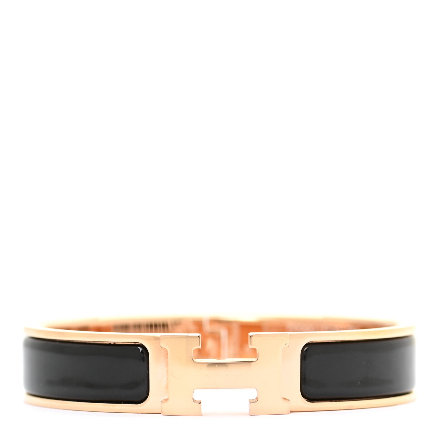 Hermes Enamel Narrow Clic Clac H Bracelet PM Black 1 of 6