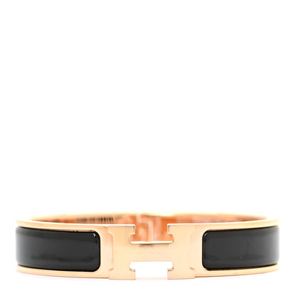 Hermes Enamel Narrow Clic Clac H Bracelet PM Black 1 of 6