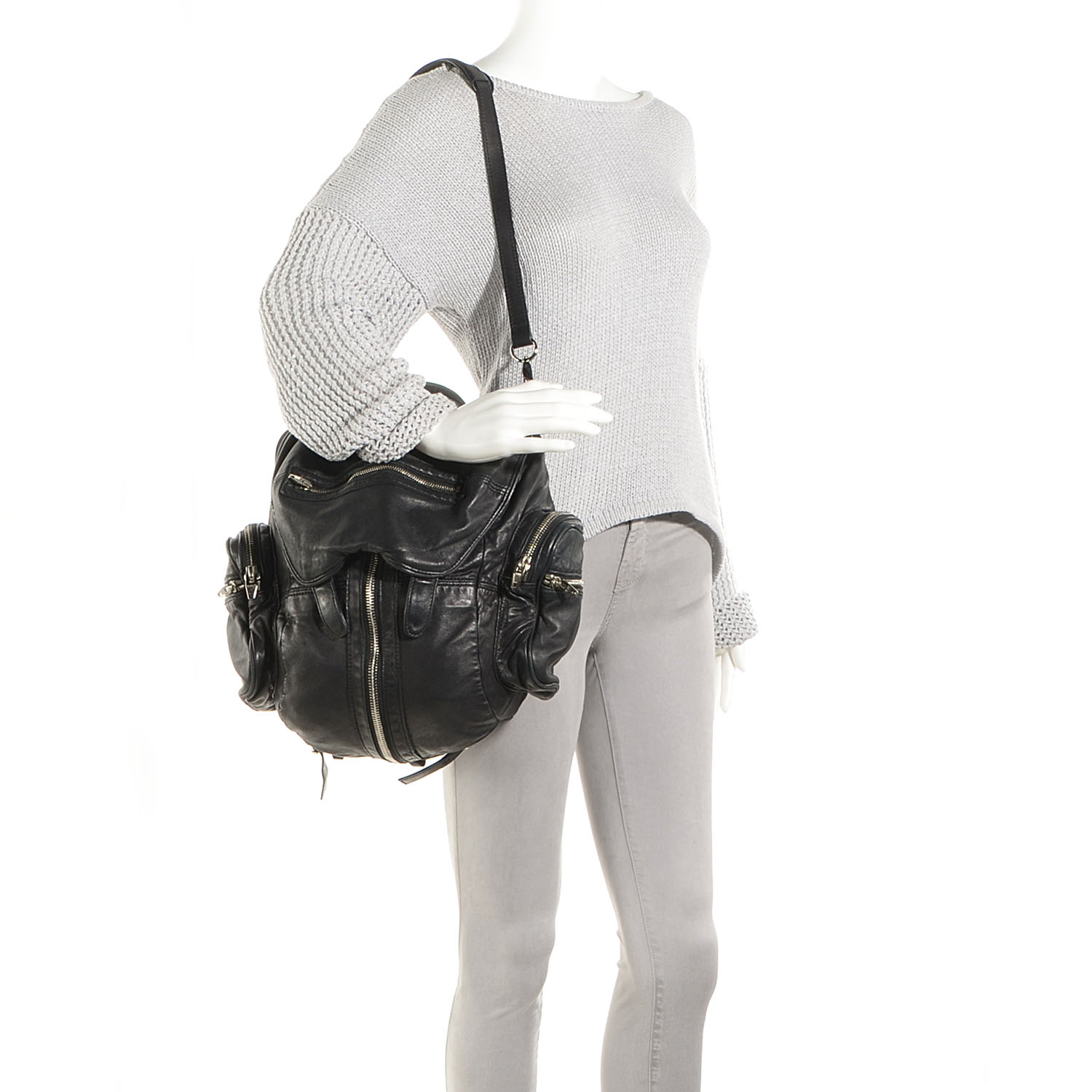 Alexander Wang Lambskin Marti Backpack Washed Black with Nickel Hardware 2 of 8