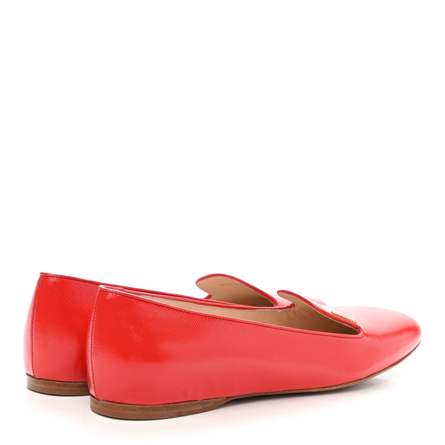 Prada Saffiano Vernice Logo Loafers 40.5 Red 4 of 9