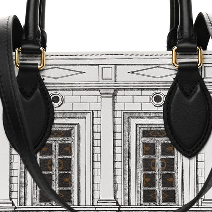 Louis Vuitton X FORNASETTI Calfskin Architettura Onthego MM Black White 7 of 9