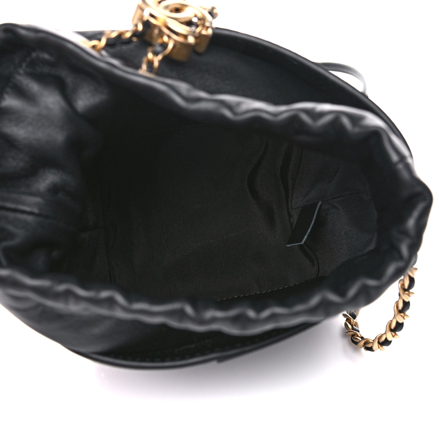 Caviar Bucket Drawstring Bag Black