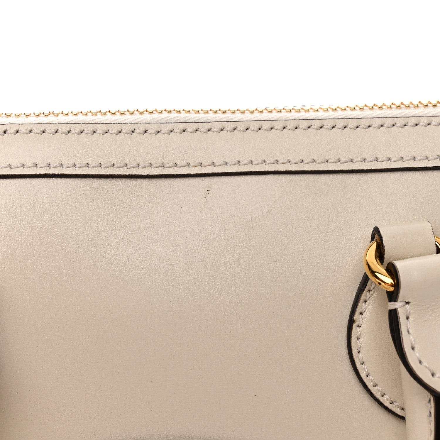 Gucci Boarded Plutone Calfskin Small Horsebit 1955 Top Handle Bag Mystic White 11 of 11