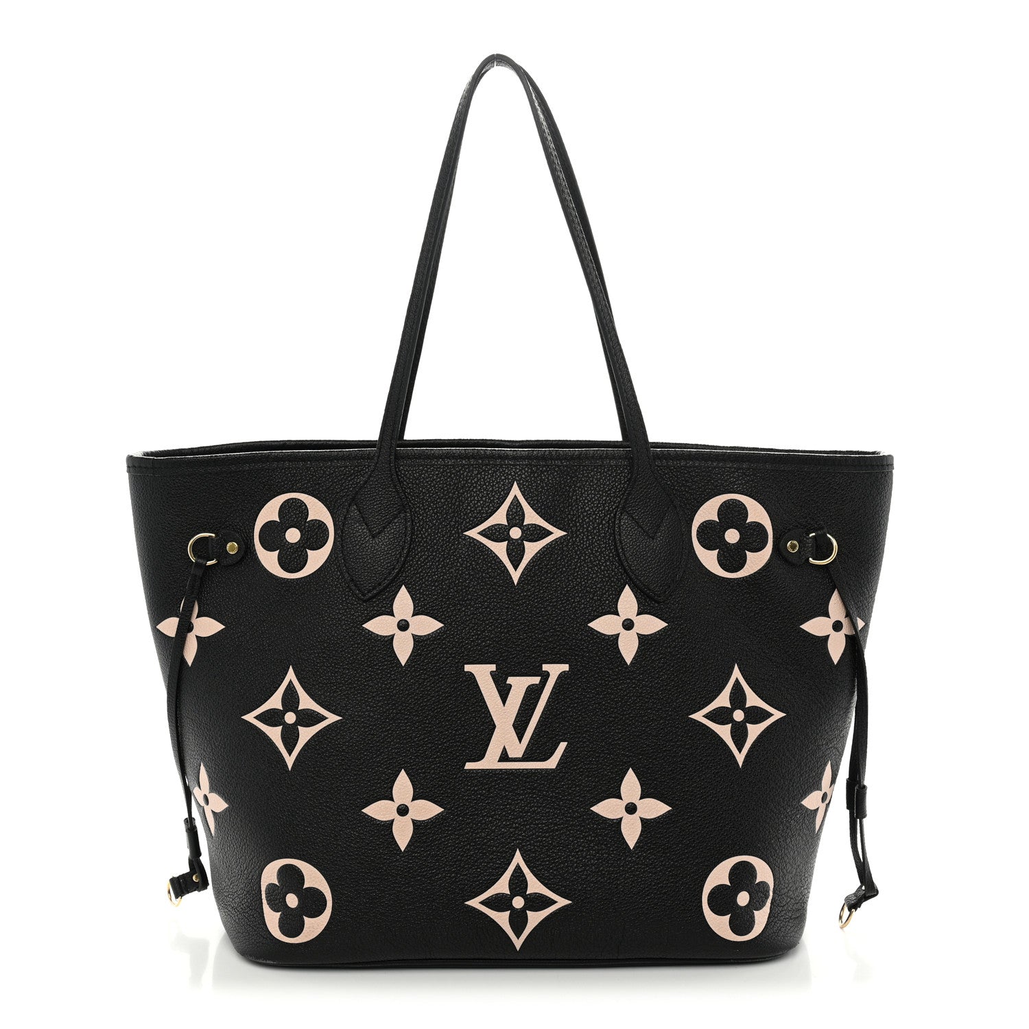 Louis Vuitton Empreinte Monogram Giant Neverfull MM Black Beige 1 of 12