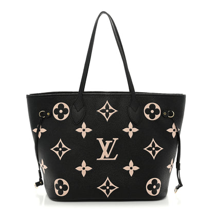 Louis Vuitton Empreinte Monogram Giant Neverfull MM Black Beige 1 of 12