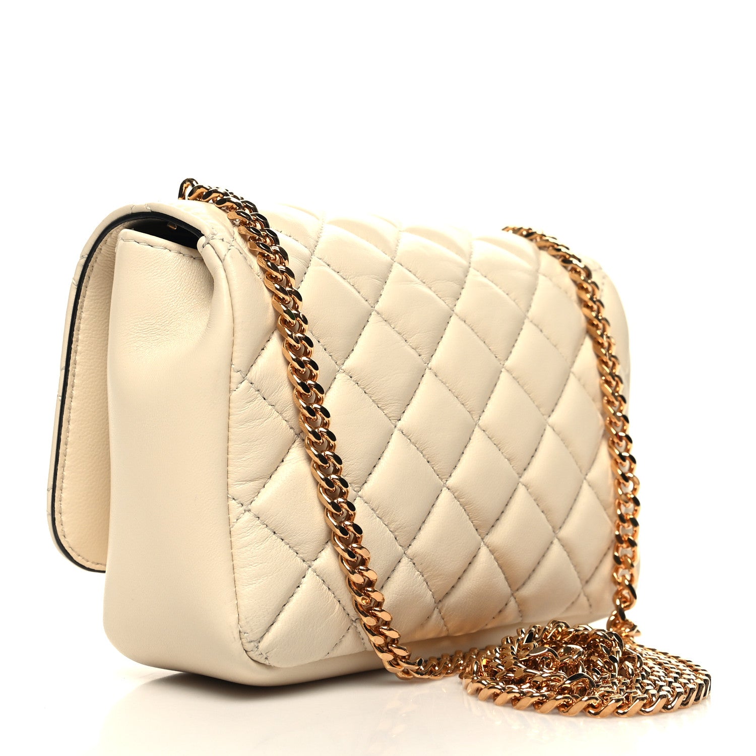Versace Nappa Quilted Small Medusa Chain Crossbody White 3 of 9