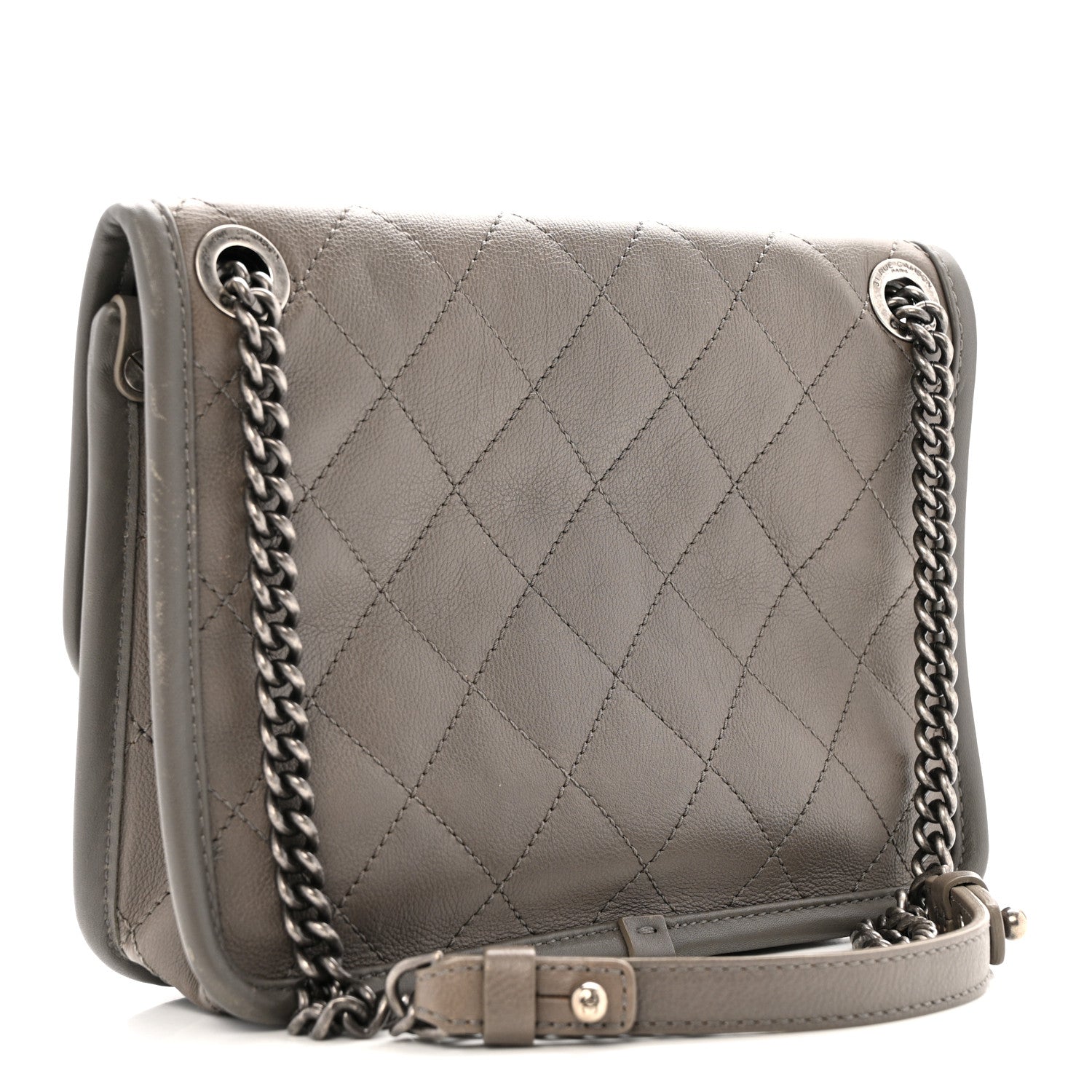 Chanel Calfskin Quilted Mini French Riviera Flap Grey 3 of 11
