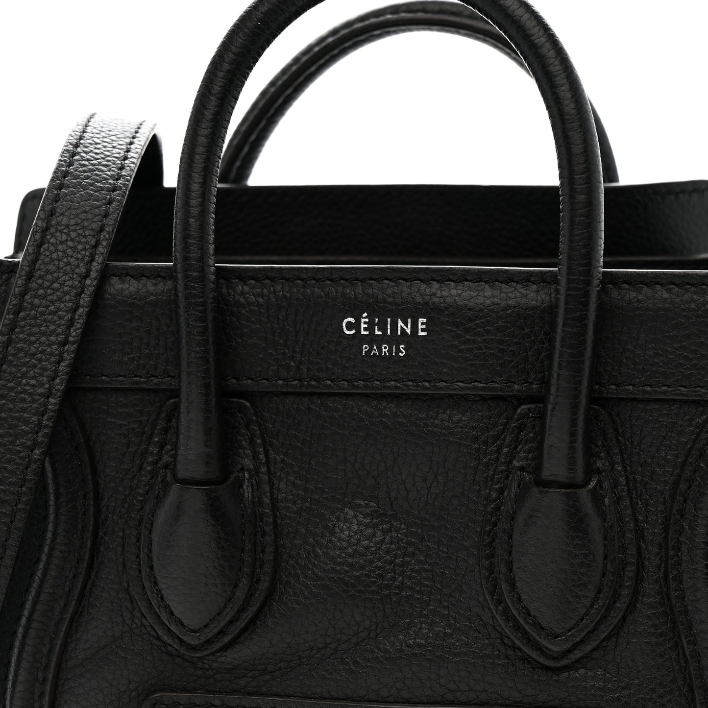 Drummed Calfskin Nano Luggage Black