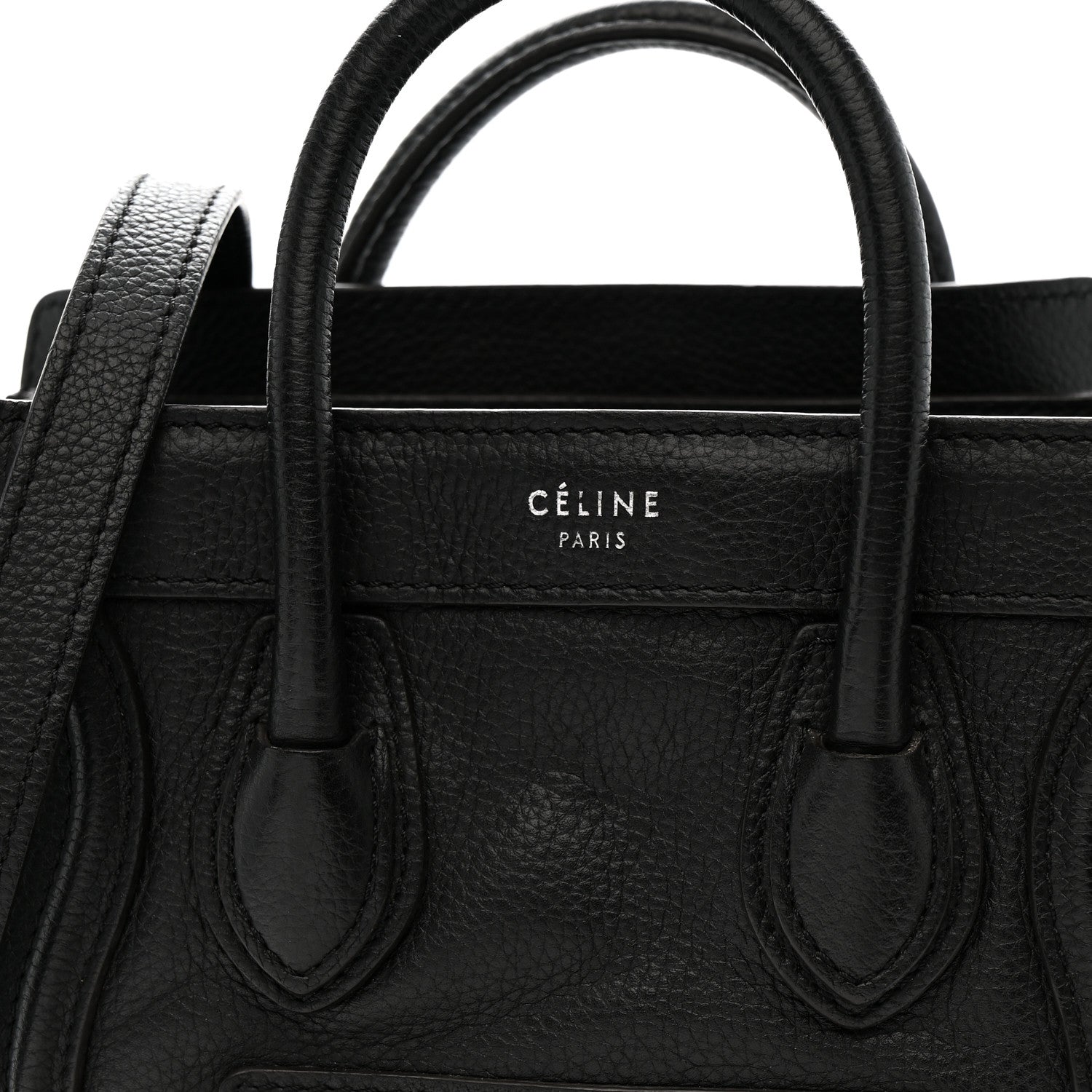 Celine Drummed Calfskin Nano Luggage Black 8 of 15