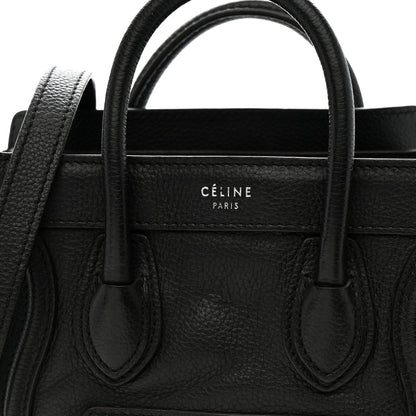 Celine Drummed Calfskin Nano Luggage Black 8 of 15