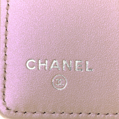 Chanel Iridescent Calfskin Quilted Classic 4 Key Holder Wallet Pink 6 of 8