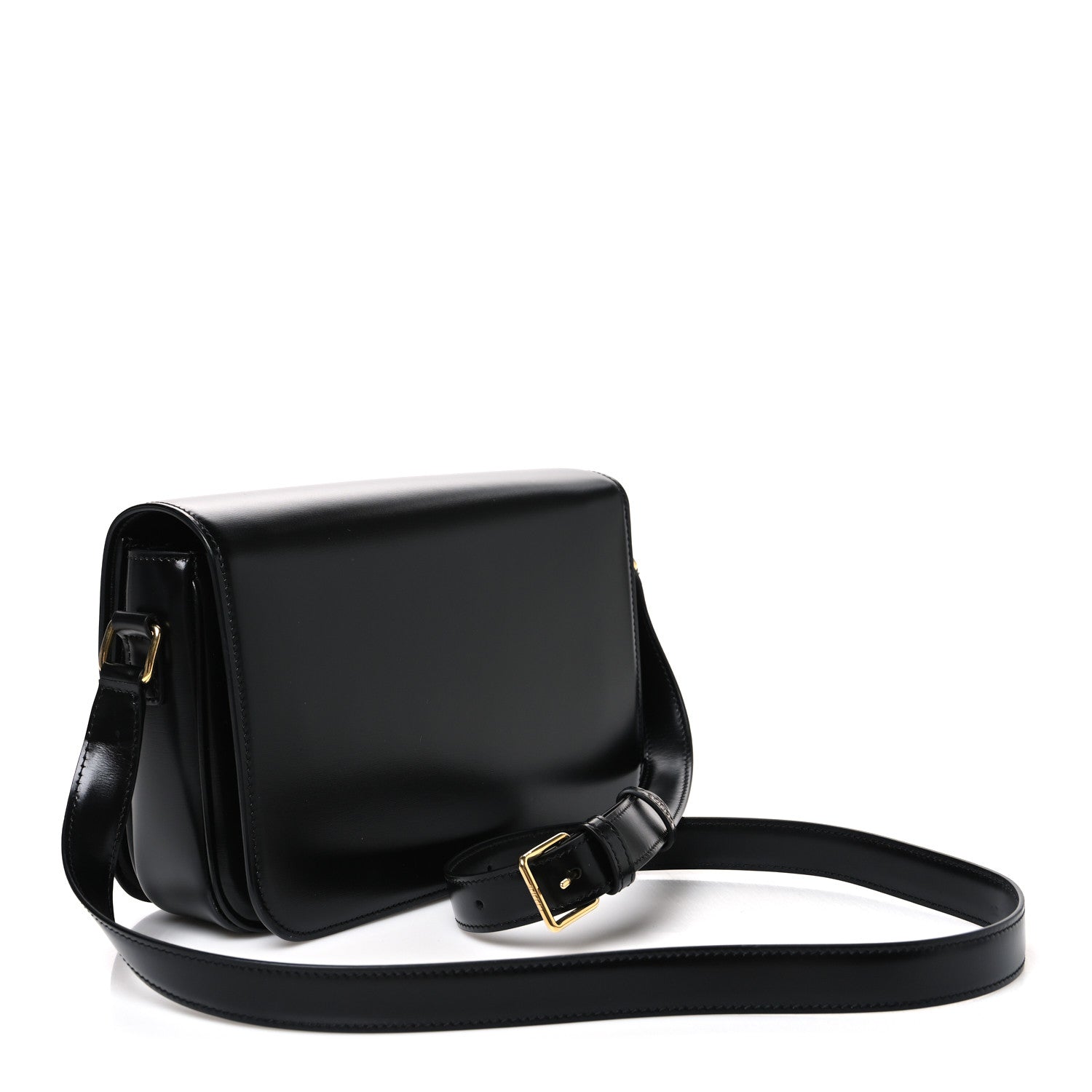 Celine Shiny Calfskin Medium Triomphe Black 2 of 11