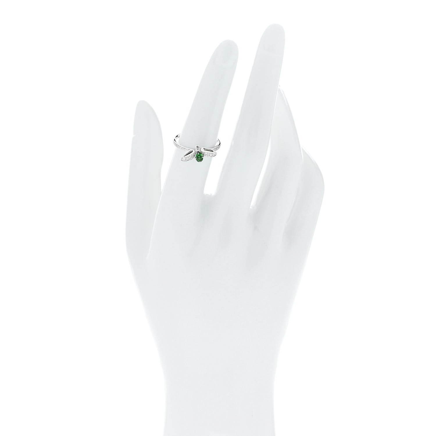 Tiffany Platinum Diamond Tsavorite Paper Flowers Firefly Ring 52 6 2 of 6