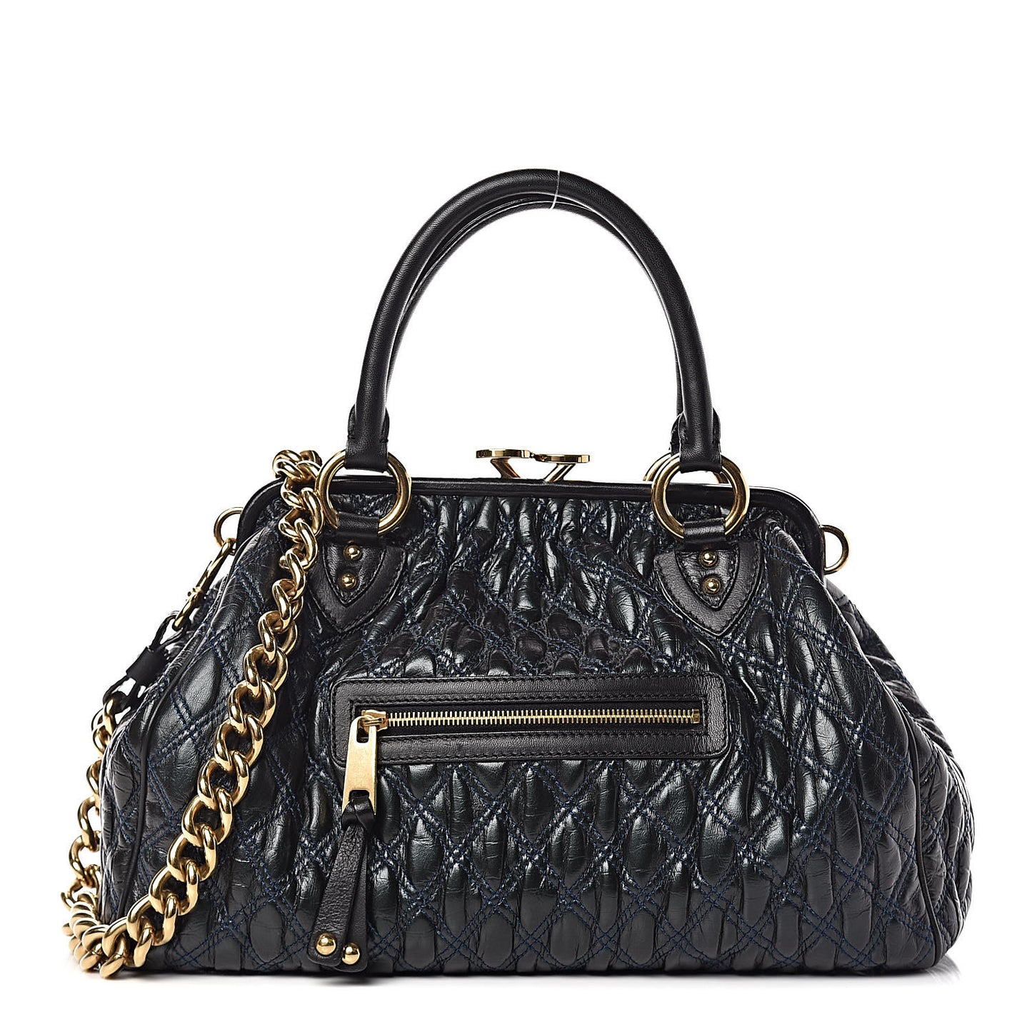 Calfskin Quilted Stam Green