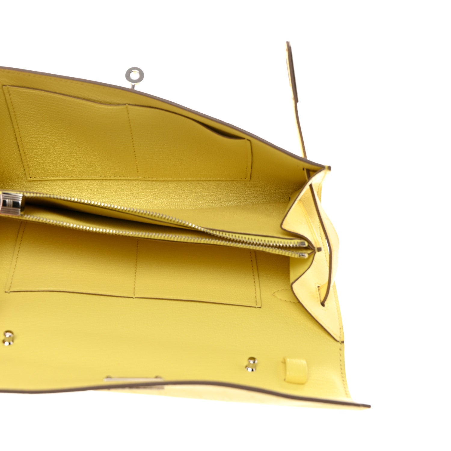 Hermes Ostrich Kelly Wallet To Go Limoncello 5 of 7