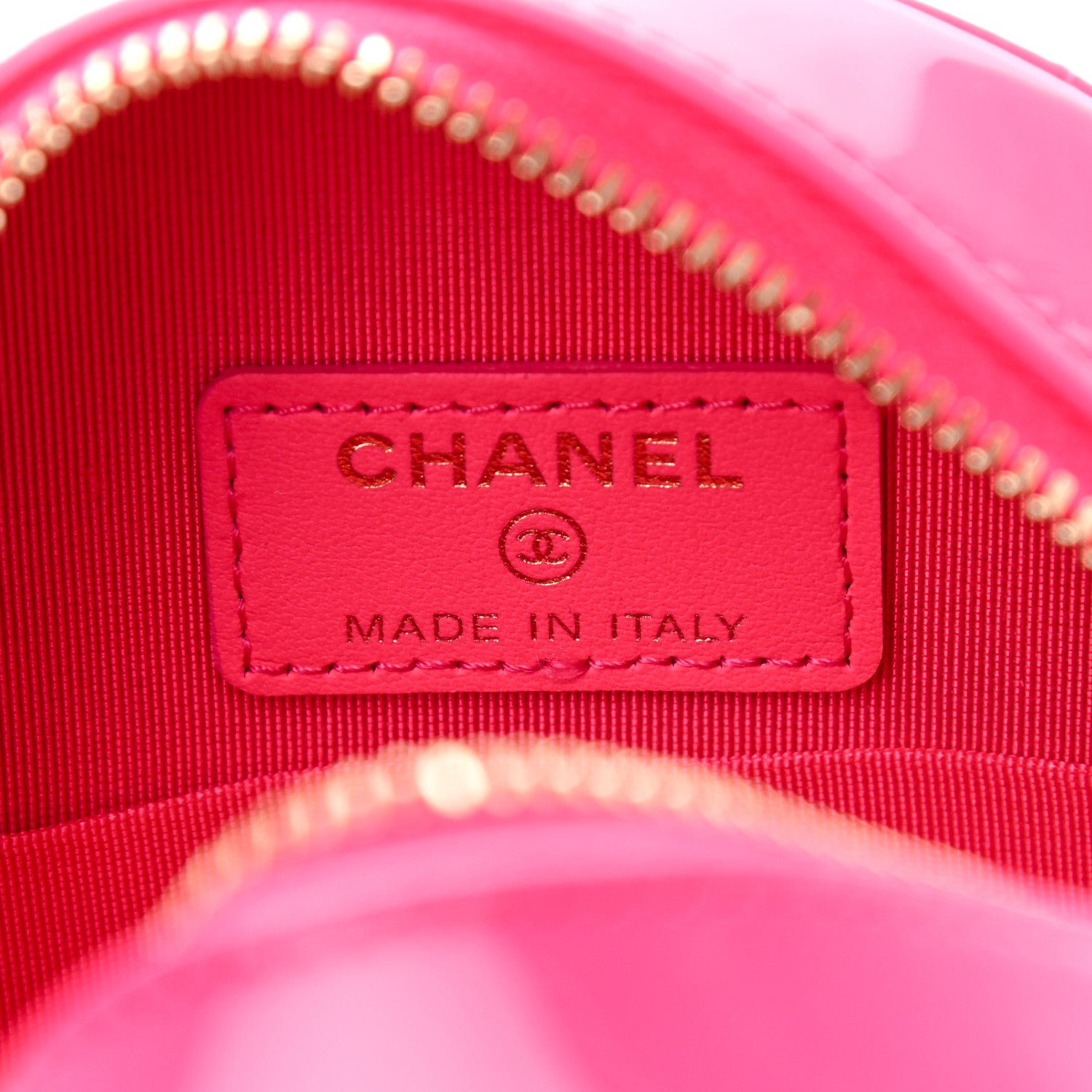 Chanel Patent Quilted Round Clutch With Chain Dark Pink 6 of 12