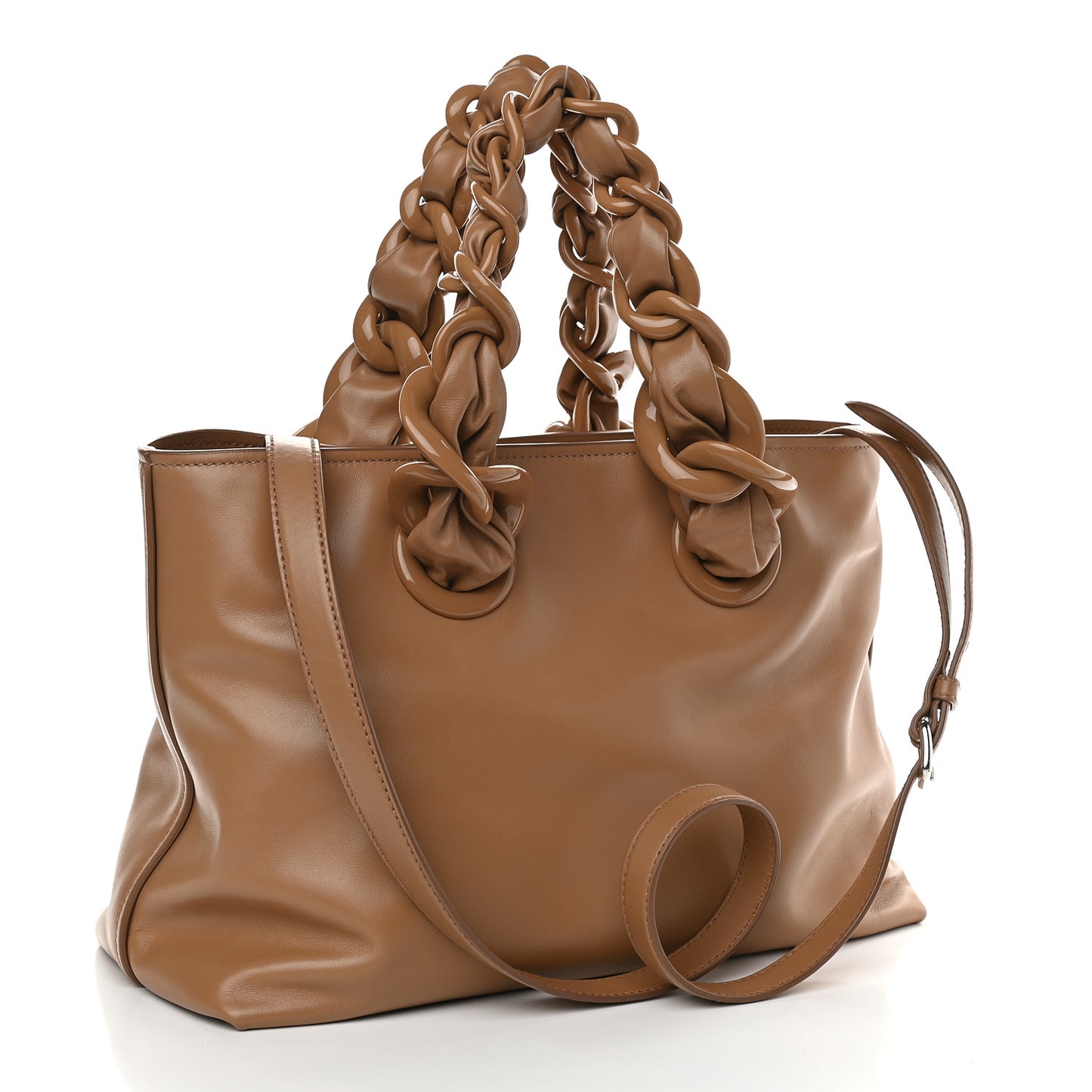 Soft Calf Chain Tote Caramel