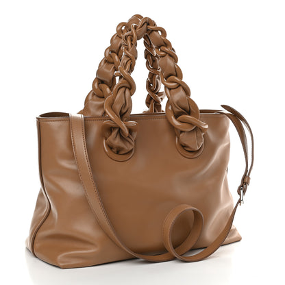 Miu Miu Soft Calf Chain Tote Caramel 3 of 9