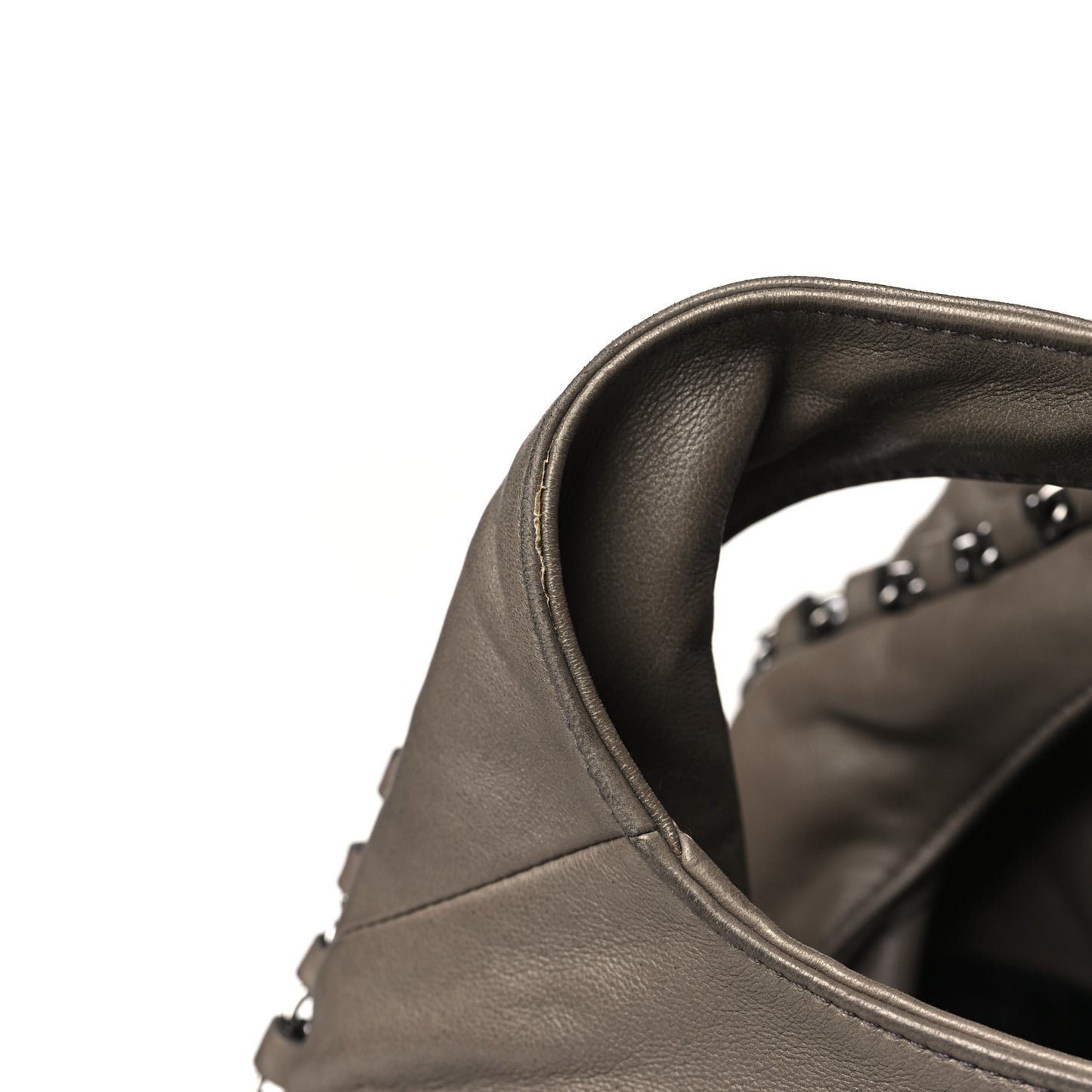Lambskin Chain Hobo Grey