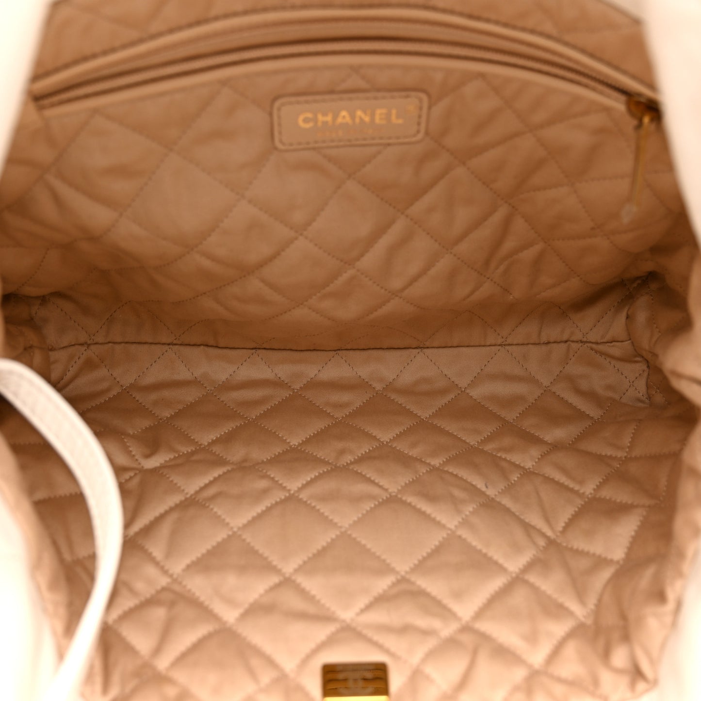 Shiny Calfskin Quilted Small Chanel 22 White