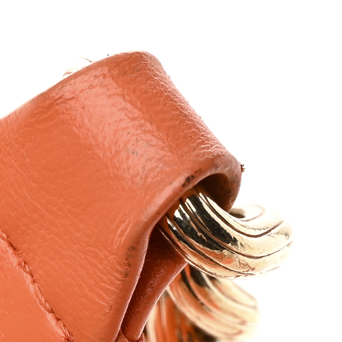 Lambskin Quilted Small Boy Flap Orange