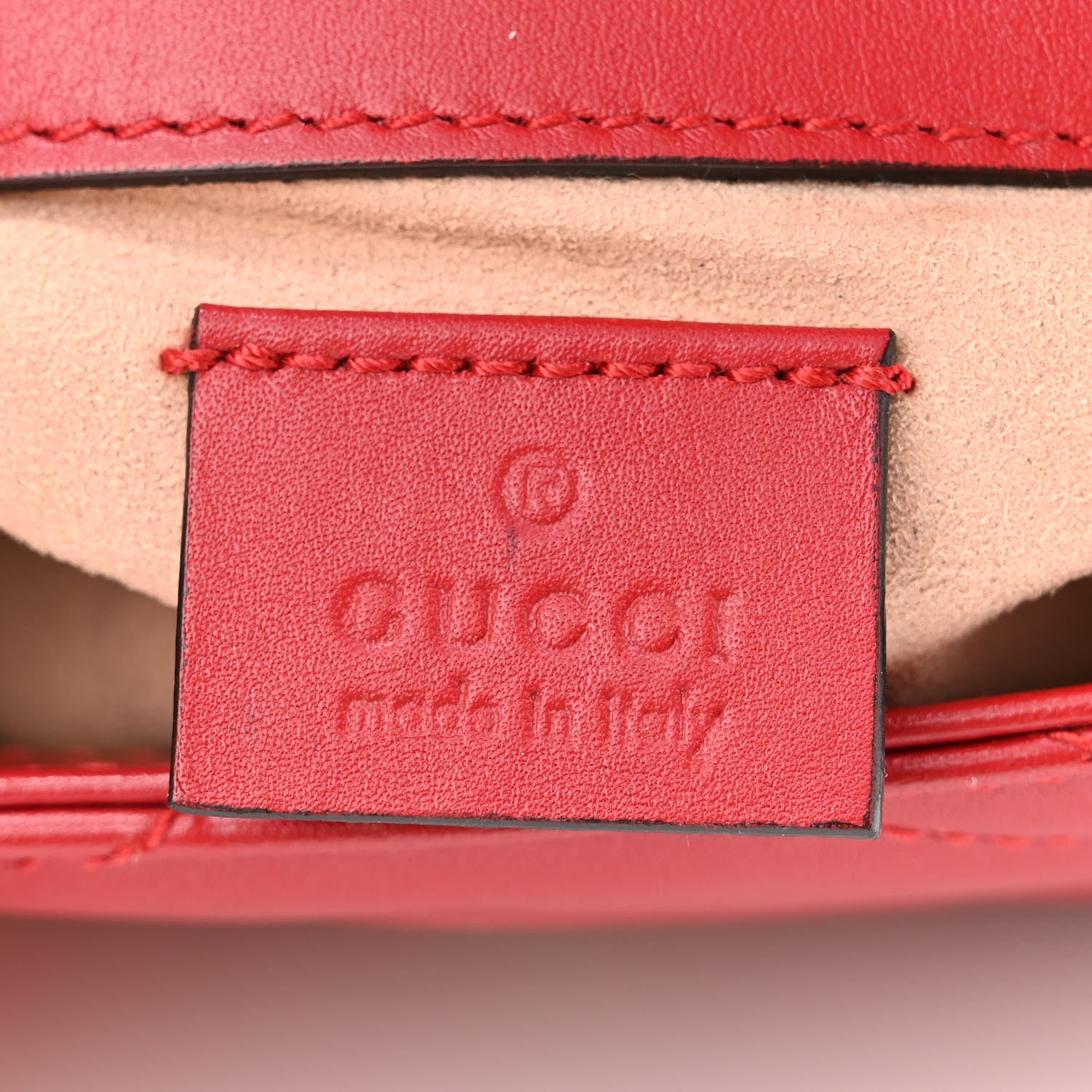 Gucci Calfskin Matelasse Super Mini GG Marmont Shoulder Bag Hibiscus Red 6 of 10