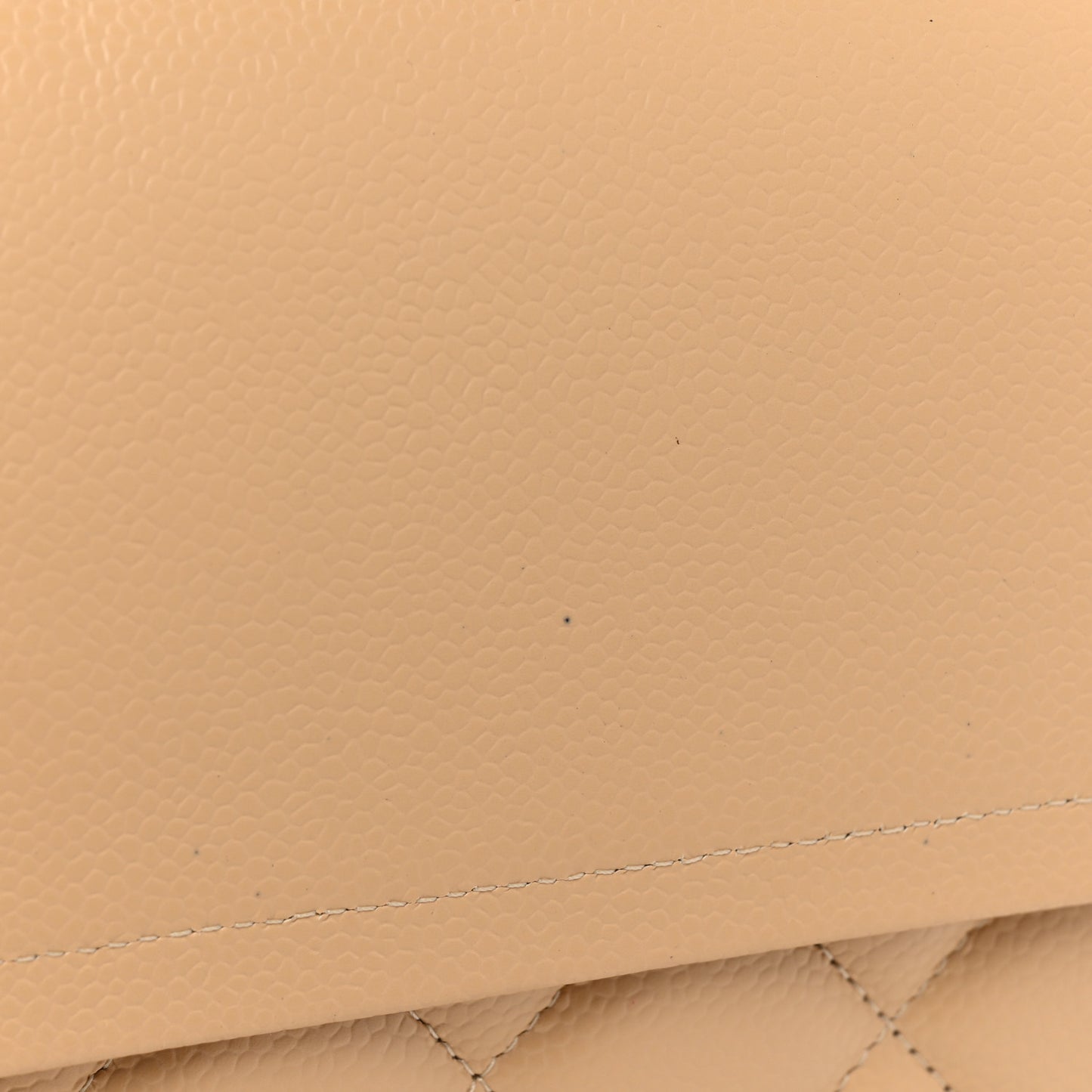 Caviar Quilted Jumbo Double Flap Beige