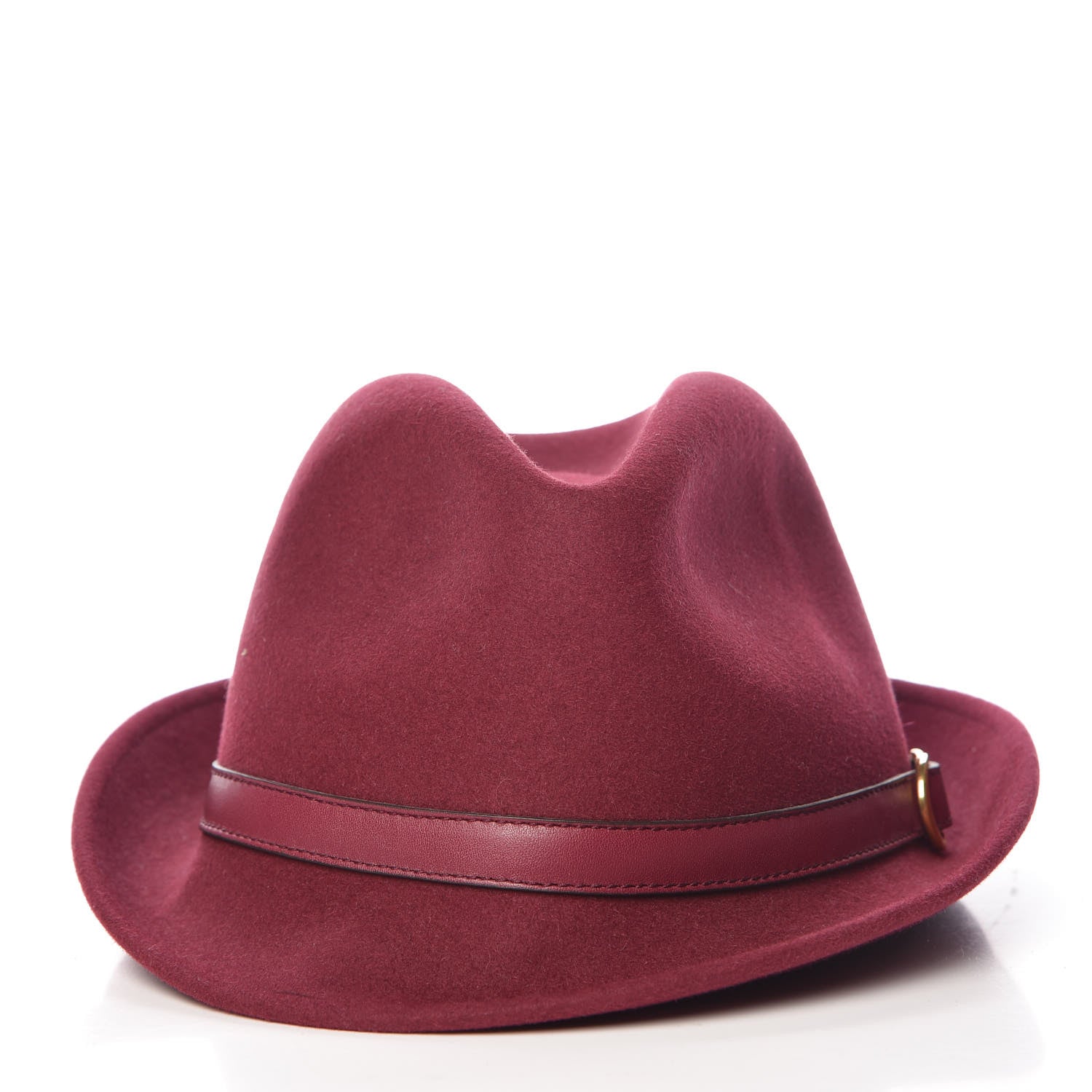 Gucci Felt Horsebit Fedora Hat S Burgundy 4 of 9