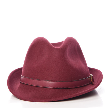 Gucci Felt Horsebit Fedora Hat S Burgundy 4 of 9