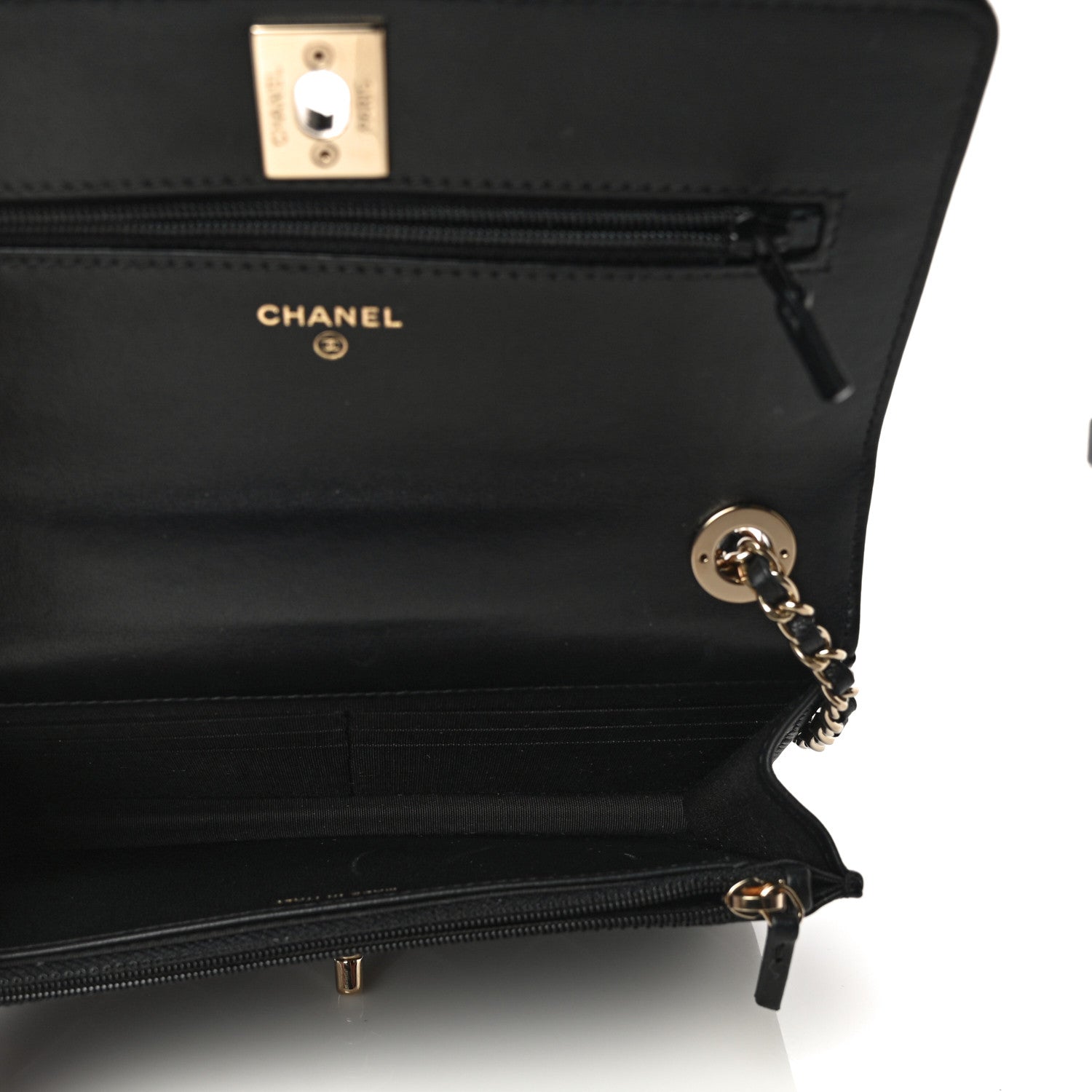 Chanel Lambskin Quilted Trendy CC Wallet On Chain WOC Black 5 of 15