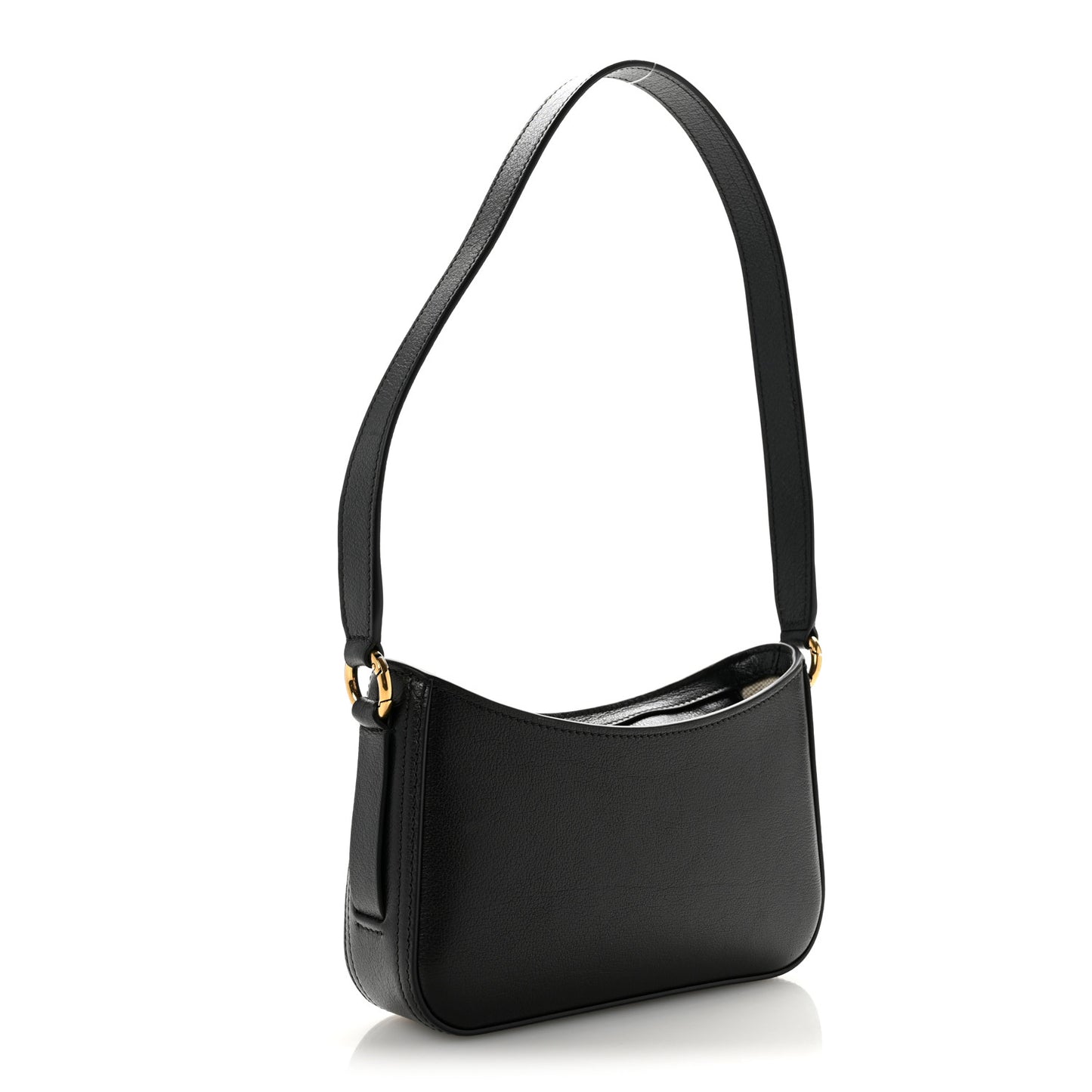 Calfskin Horse Medal Shoulder Bag Black