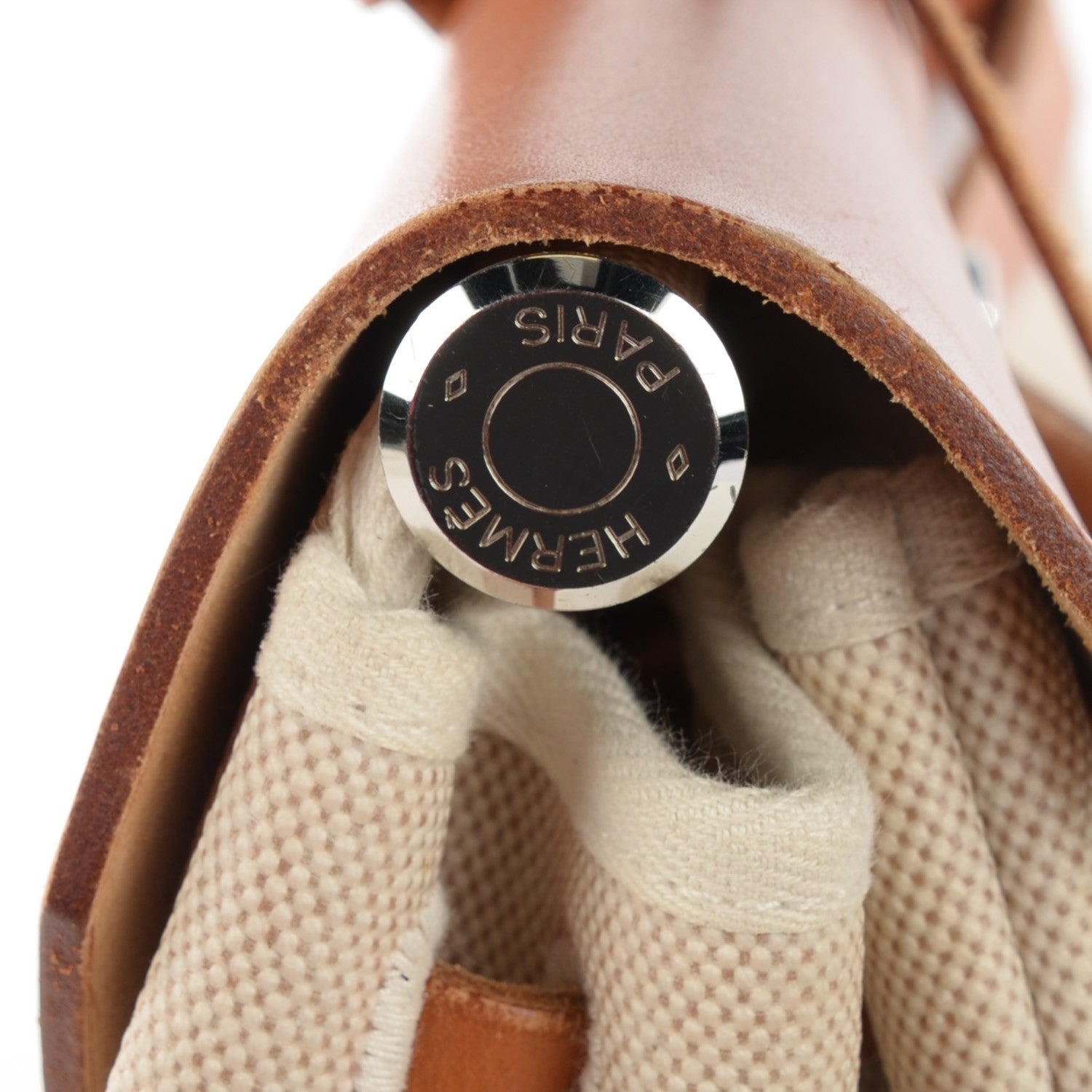 Hermes Toile Vache Calfskin Herbag 36 MM Backpack Natural 14 of 14