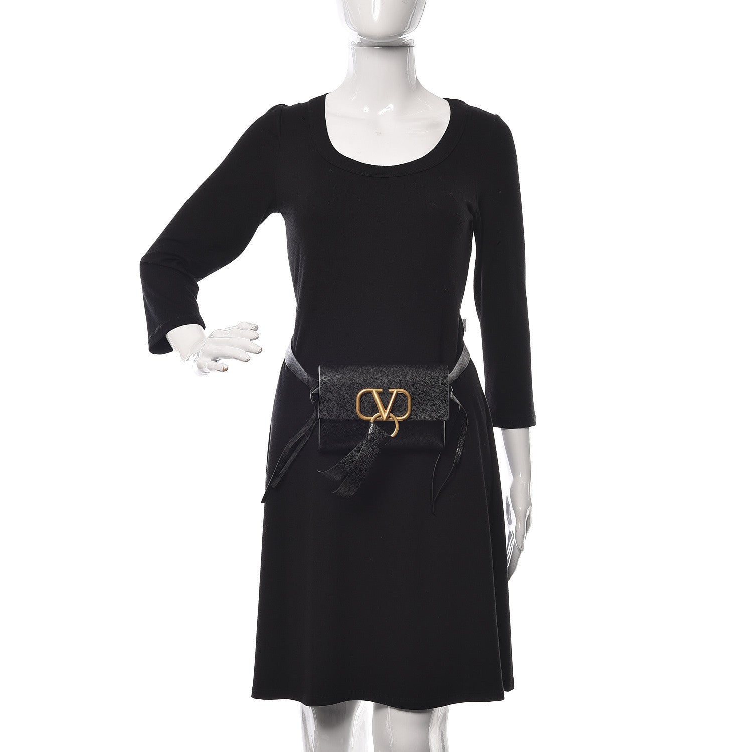 Valentino Garavani Textured Patent Calfskin VRing Belt Bag Black 2 of 9