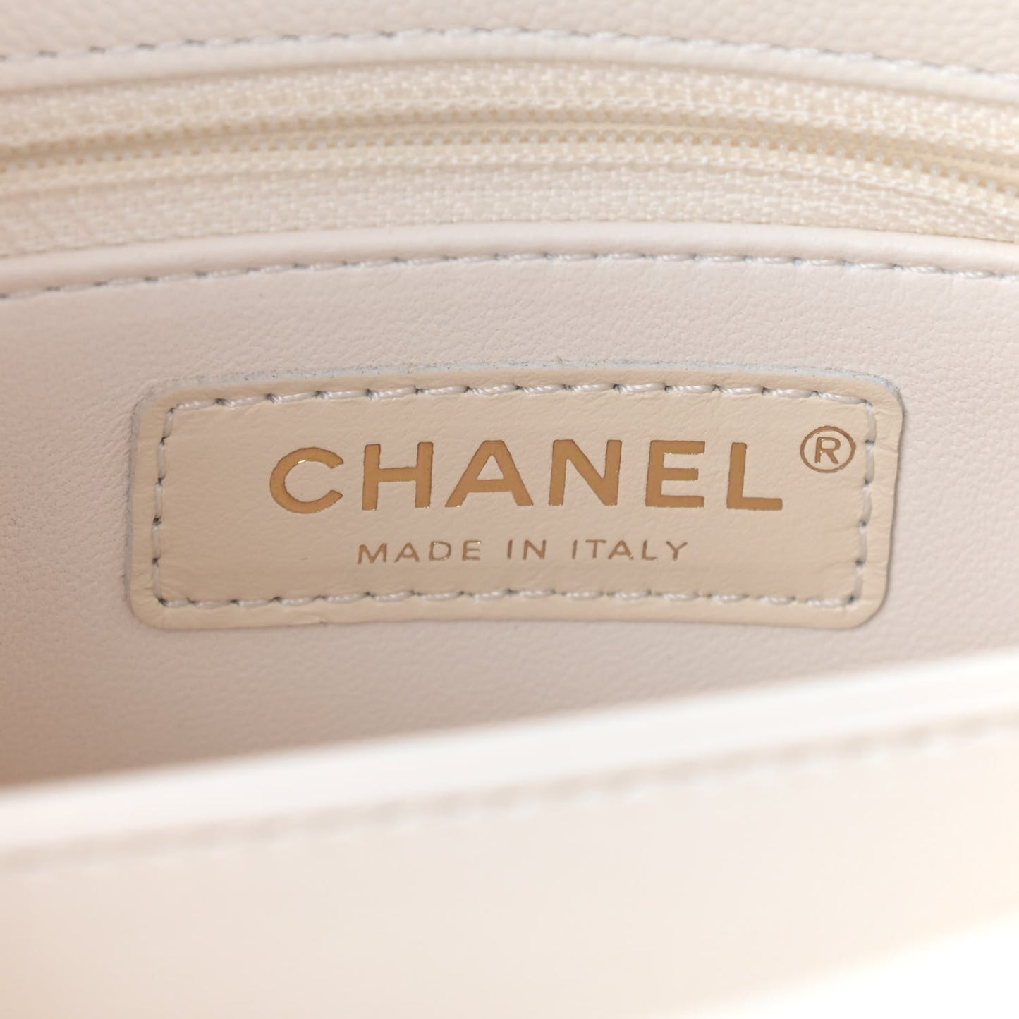 Caviar Quilted Mini Coco Handle Flap White