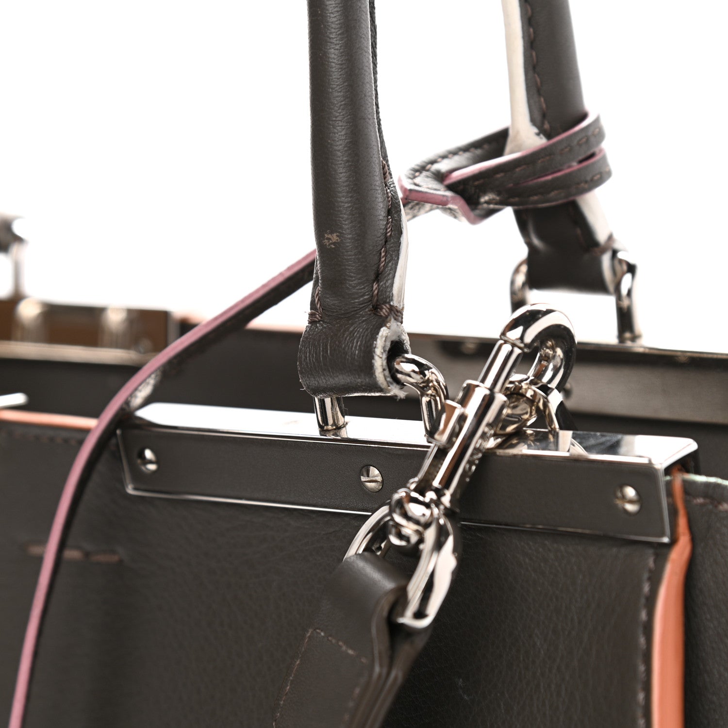 Fendi Vitello Dolce Century Petite 3Jours Tote Carbone 16 of 17
