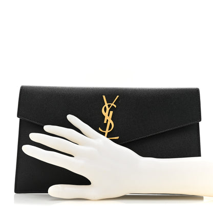 Saint Laurent Grain De Poudre Uptown Pouch Black 2 of 9