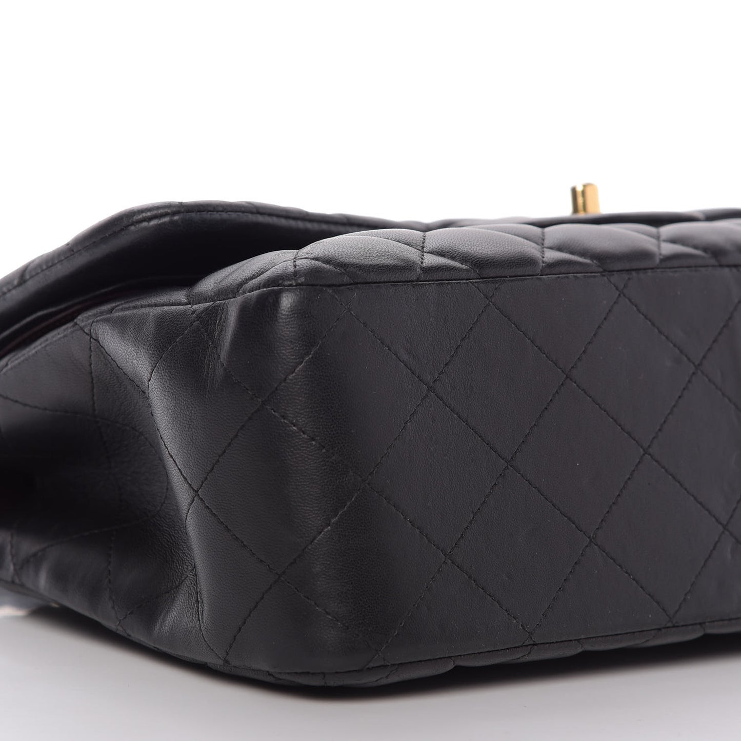 Lambskin Quilted Jumbo Double Flap Black