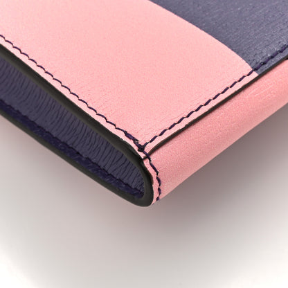 Gucci Textured Dollar Calfskin Enamel Double G Strawberry Wallet On Chain Pink Blue 13 of 14