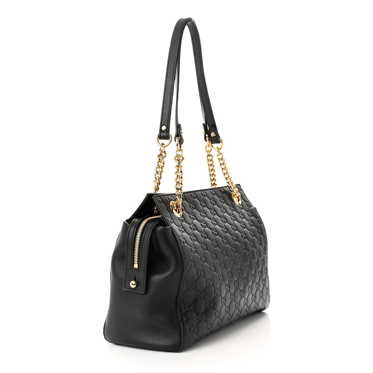 Guccissima Signature Medium Shoulder Tote Bag Black
